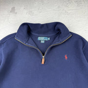 Polo Ralph Lauren Quarter-Zip Sweatshirt — Blau — M