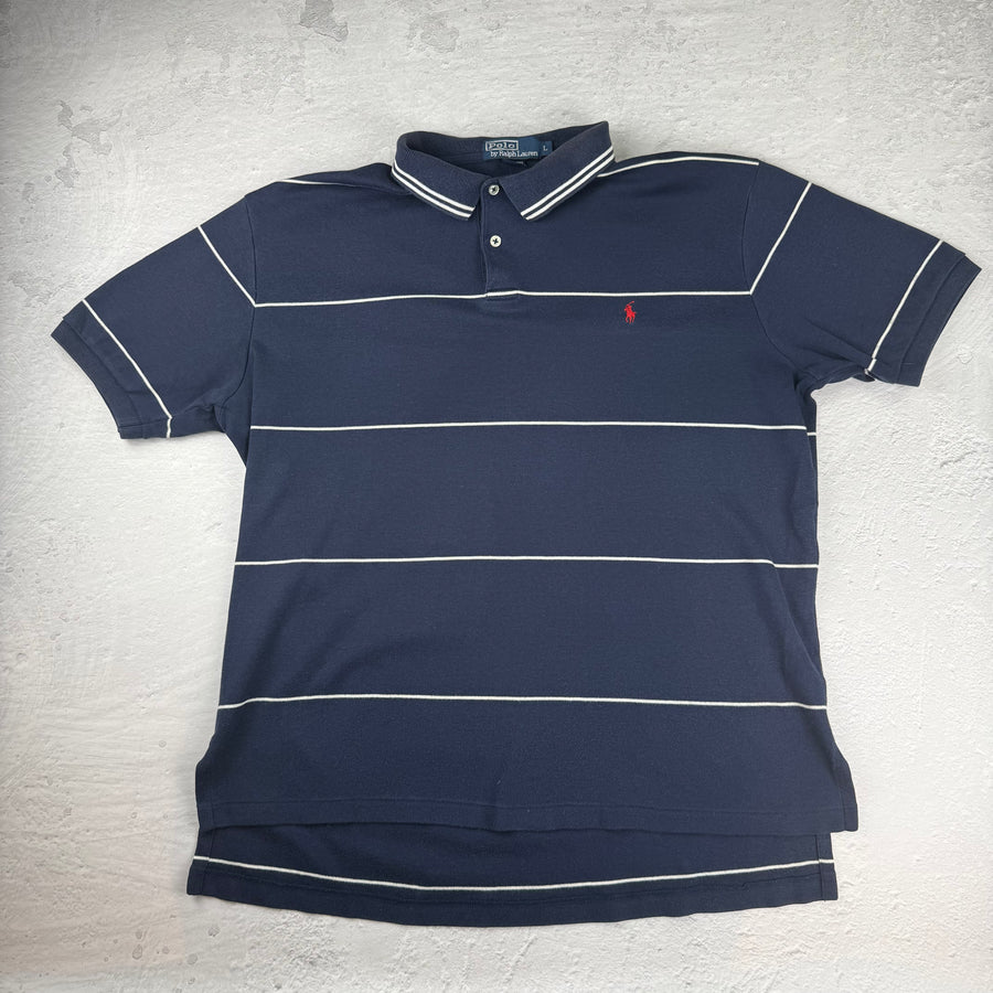 Polo Ralph Lauren Poloshirt Gestreift — Blau/Weiß — L