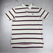 Polo Ralph Lauren Poloshirt Gestreift — Weiß/Blau/Rot — L