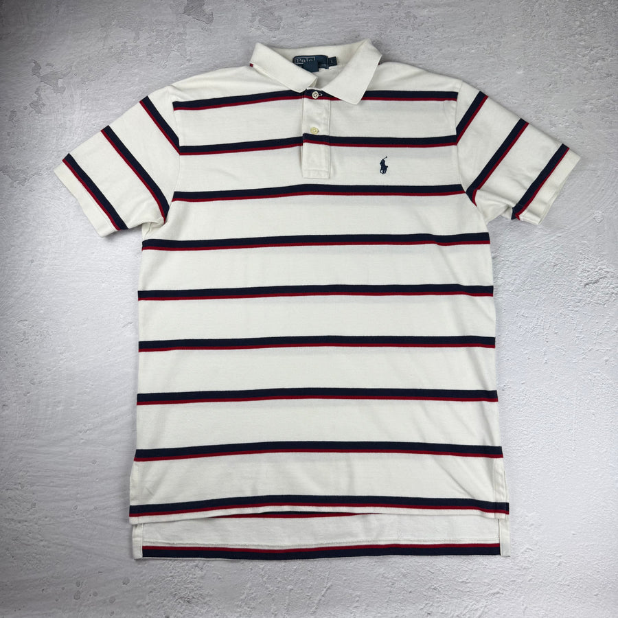 Polo Ralph Lauren Poloshirt Gestreift — Weiß/Blau/Rot — L
