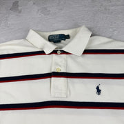Polo Ralph Lauren Poloshirt Gestreift — Weiß/Blau/Rot — L