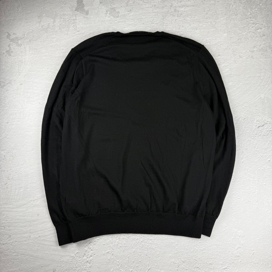 Polo Ralph Lauren V-Neck Sweat Shirt Merino — Schwarz — L
