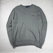 Polo Ralph Lauren V-Neck Sweatshirt — Grau — M