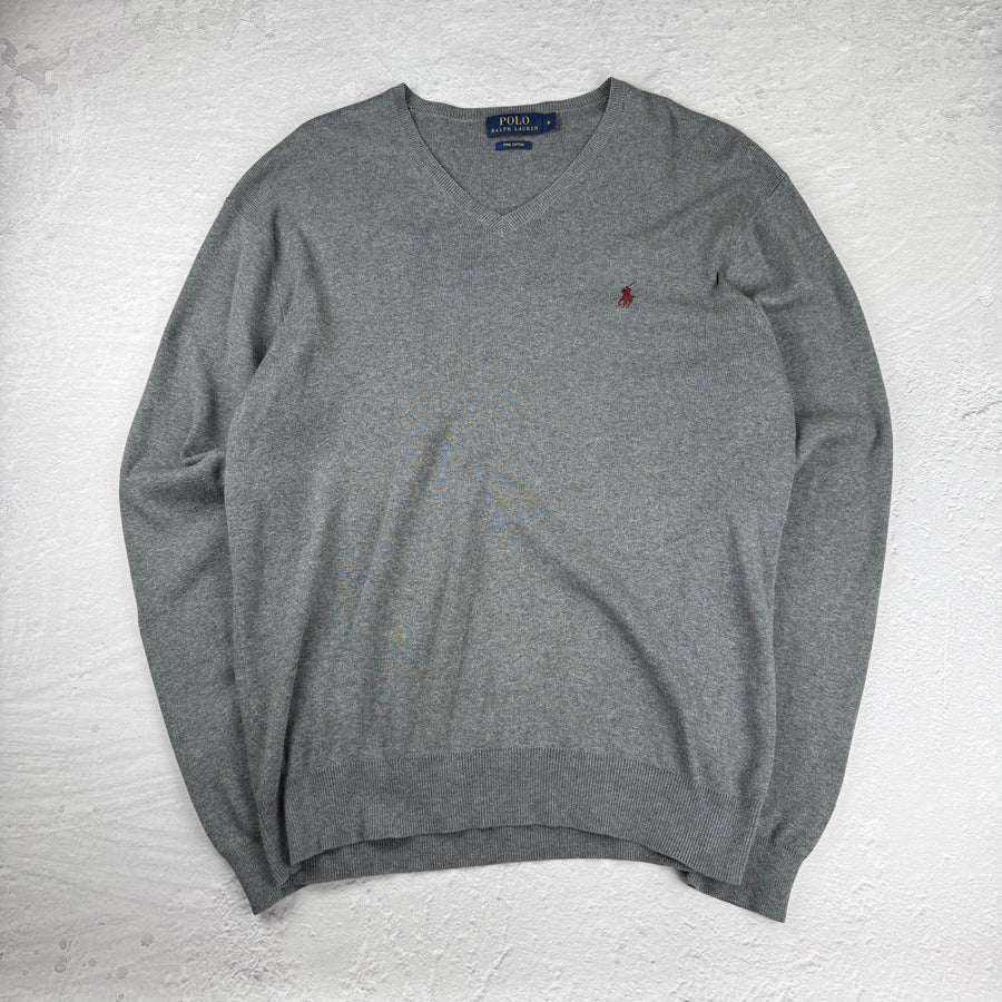 Polo Ralph Lauren V-Neck Sweatshirt — Grau — M