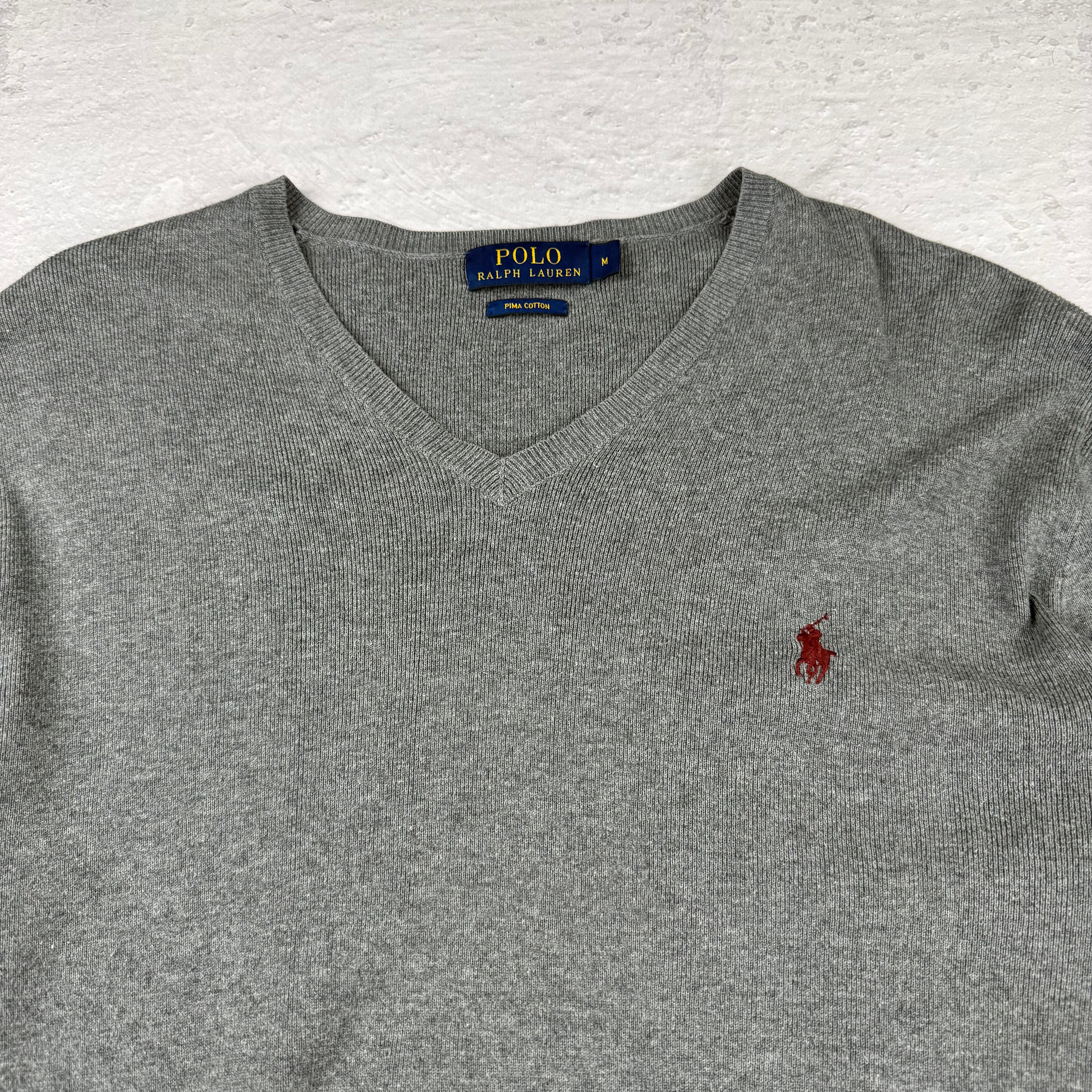 Polo Ralph Lauren V-Neck Sweatshirt — Grau — M