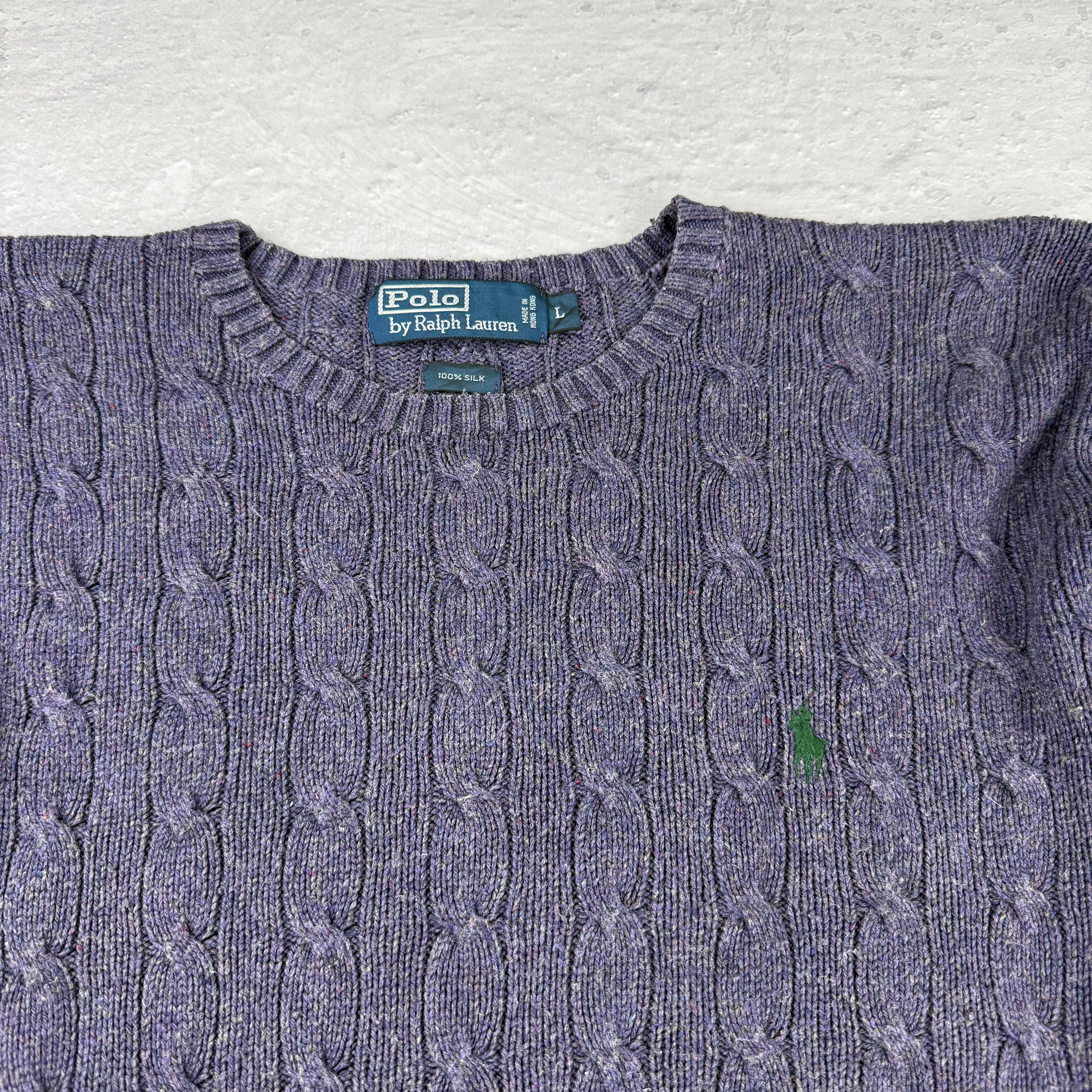 Polo Ralph Lauren Strickpullover Seide — Blau/Lila — L