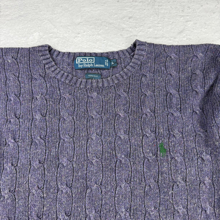 Polo Ralph Lauren Strickpullover Seide — Blau/Lila — L