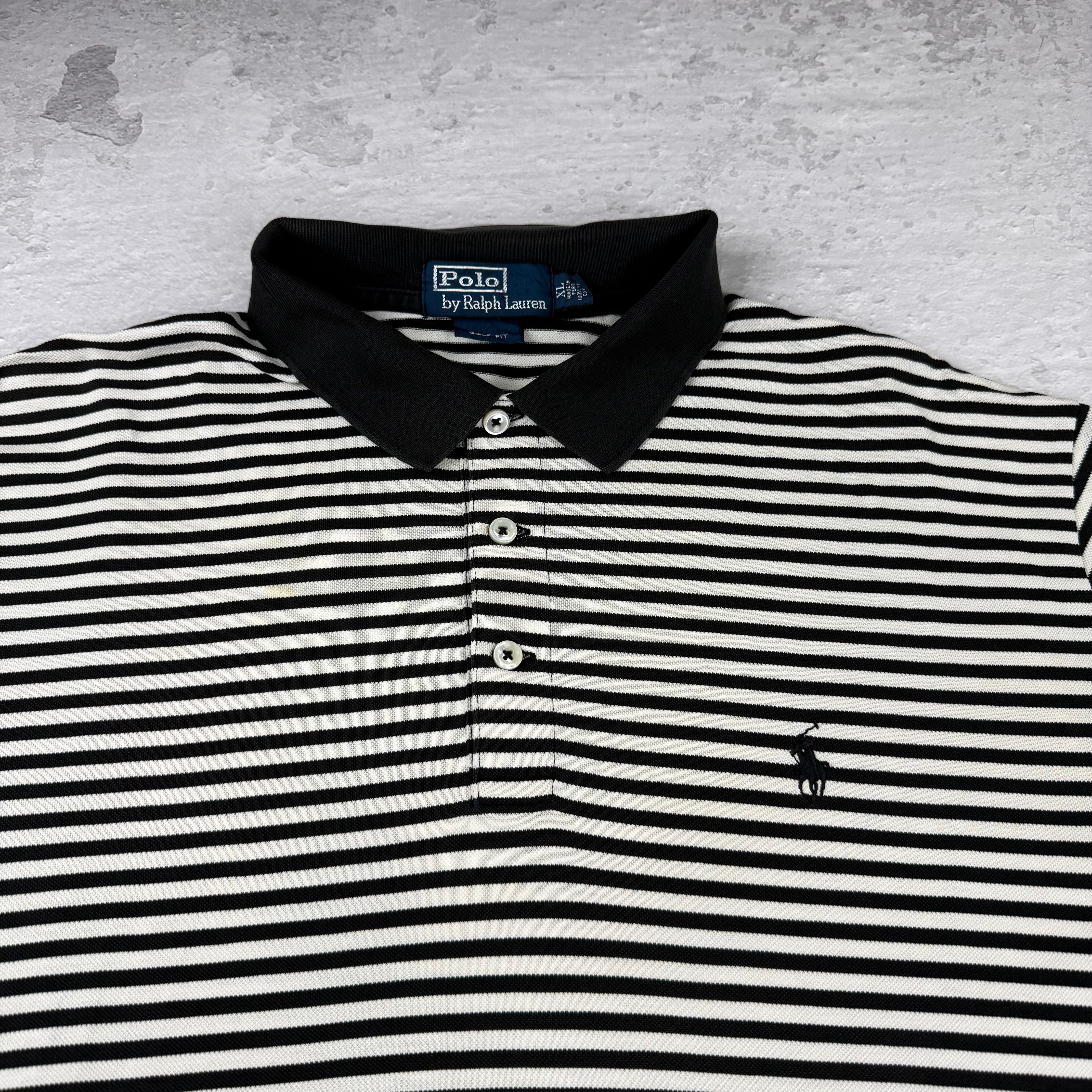 Polo Ralph Lauren Poloshirt Gestreift — Schwarz/Weiß — XL