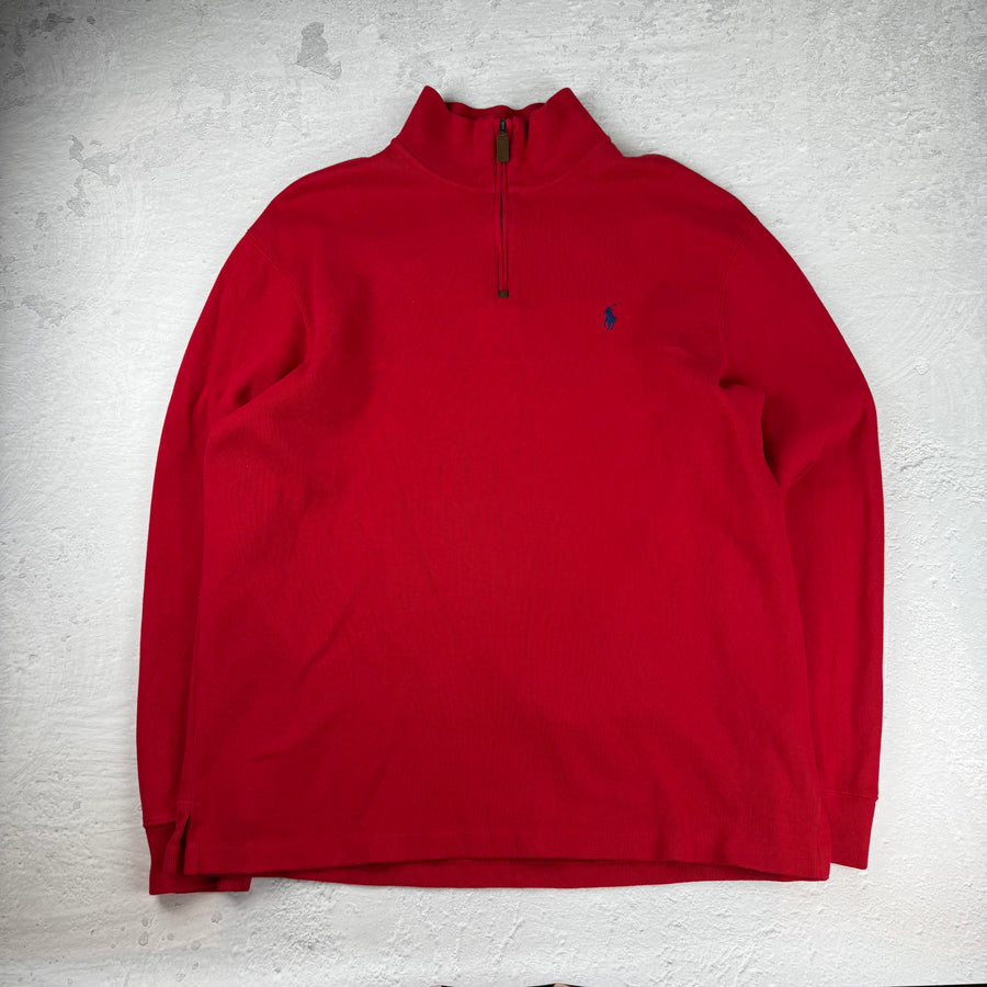 Polo Ralph Lauren Quarter-Zip Sweatshirt — Rot — XL
