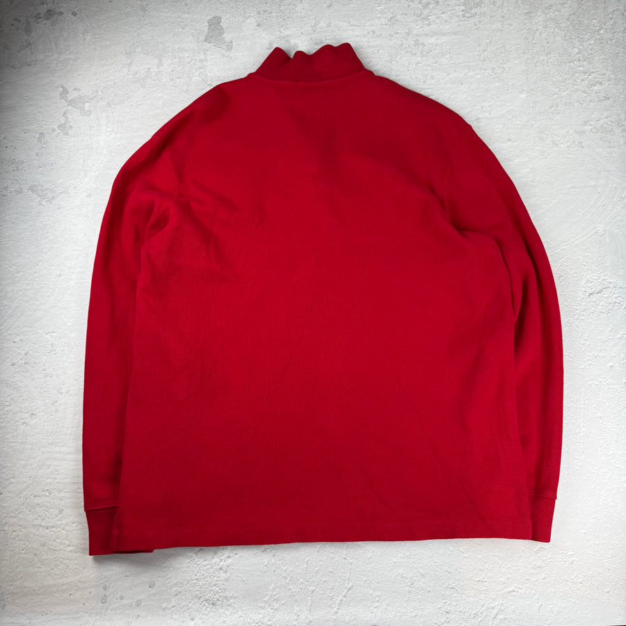 Polo Ralph Lauren Quarter-Zip Sweatshirt — Rot — XL