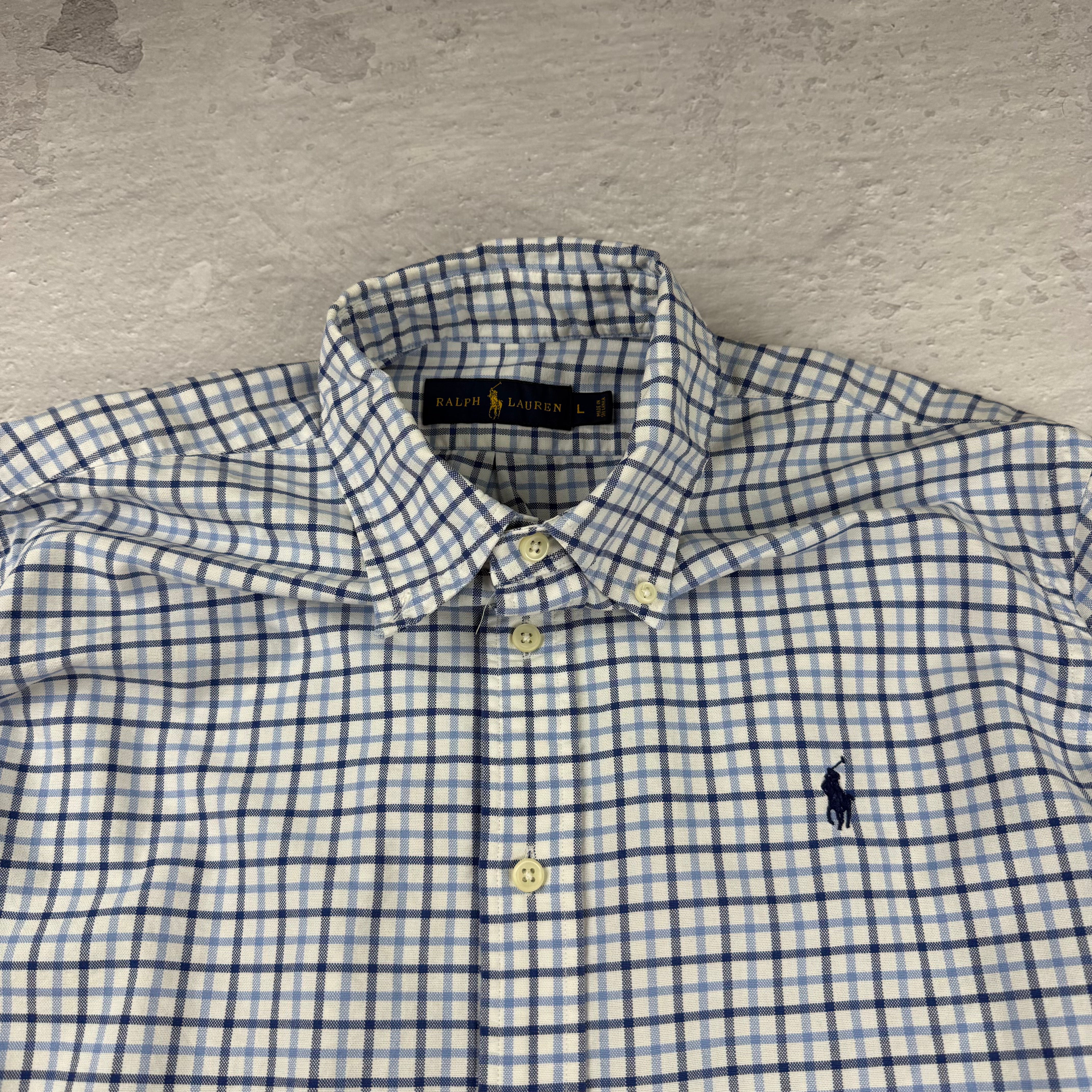 Polo Ralph Lauren Hemd Kariert — Weiß/Blau — L