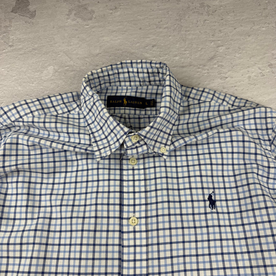 Polo Ralph Lauren Hemd Kariert — Weiß/Blau — L