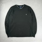 Vintage Polo Ralph Lauren V-Neck Sweatshirt in Schwarz, Größe M – Herren, Bild 2