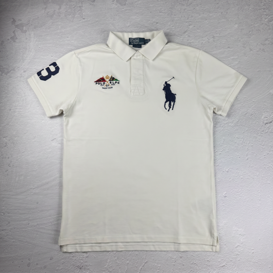 Vintage Polo Ralph Lauren Polohemd Slim Fit in Weiß, Größe L – Herren, Bild 2
