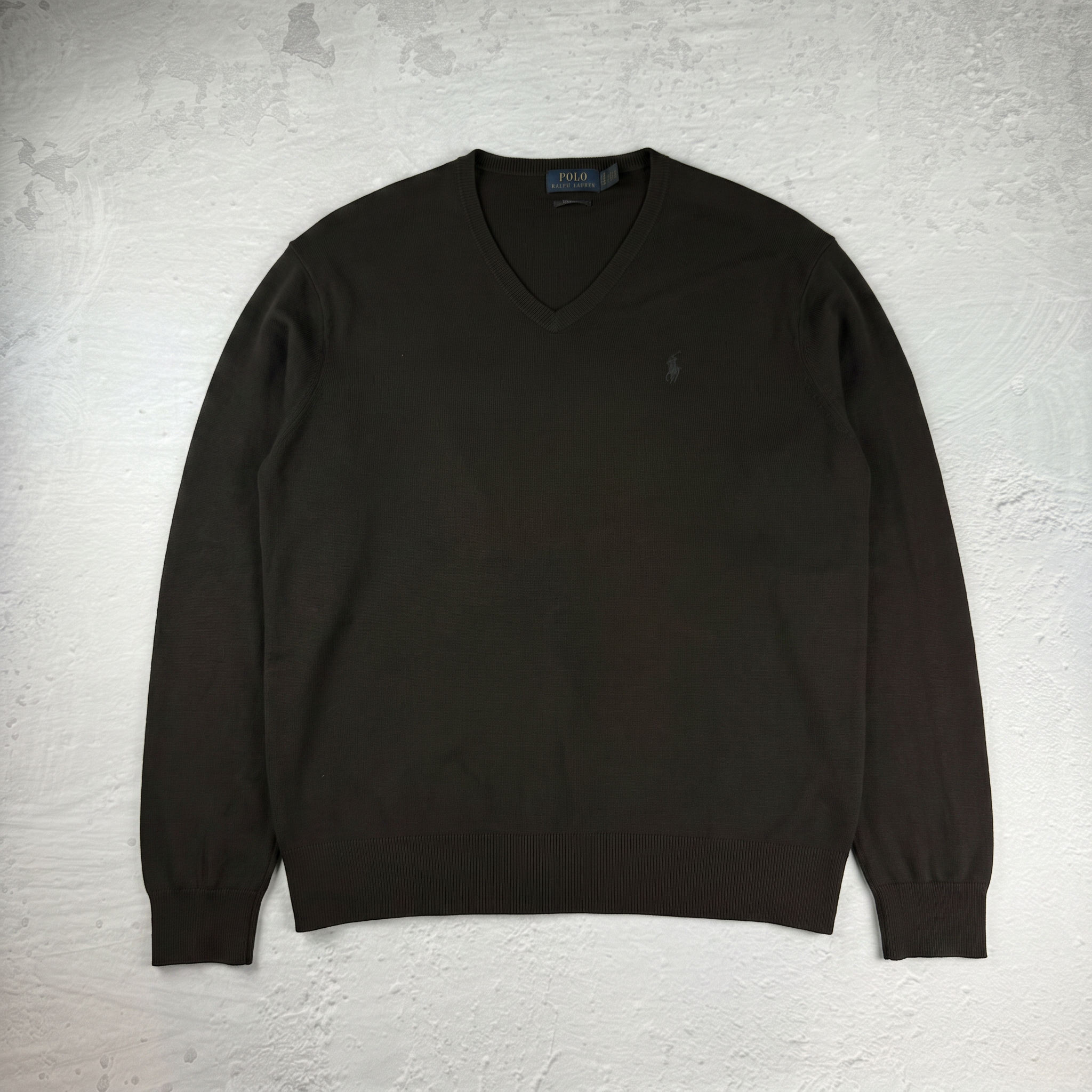 Vintage Polo Ralph Lauren V-Neck Sweatshirt in Schwarz, Größe L – Herren, Bild 2