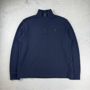 Vintage Polo Ralph Lauren Quarter-Zip Sweatshirt in Blau, Größe M – Herren, Bild 2