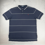 Vintage Polo Ralph Lauren Poloshirt gestreift in Blau/Weiß, Größe L – Herren, Bild 2