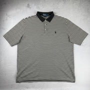 Vintage Polo Ralph Lauren Poloshirt gestreift in Schwarz/Weiß, Größe XL – Herren, Bild 2