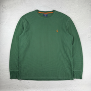 Vintage Polo Ralph Lauren Waffle Sweatshirt in Grün, Größe L – Herren, Bild 2
