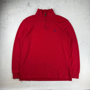 Vintage Polo Ralph Lauren Quarter-Zip Sweatshirt in Rot, Größe XL – Herren, Bild 2