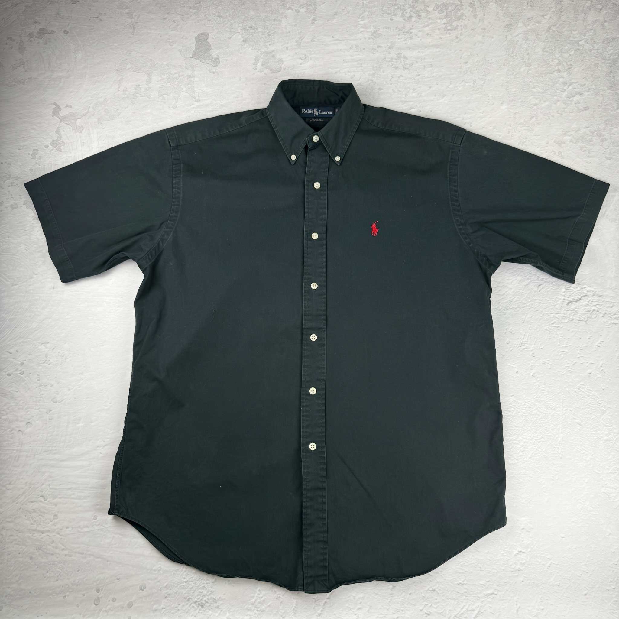 Vintage Polo Ralph Lauren Hemd Kurzarm in Schwarz, Größe M – Herren, Bild 2