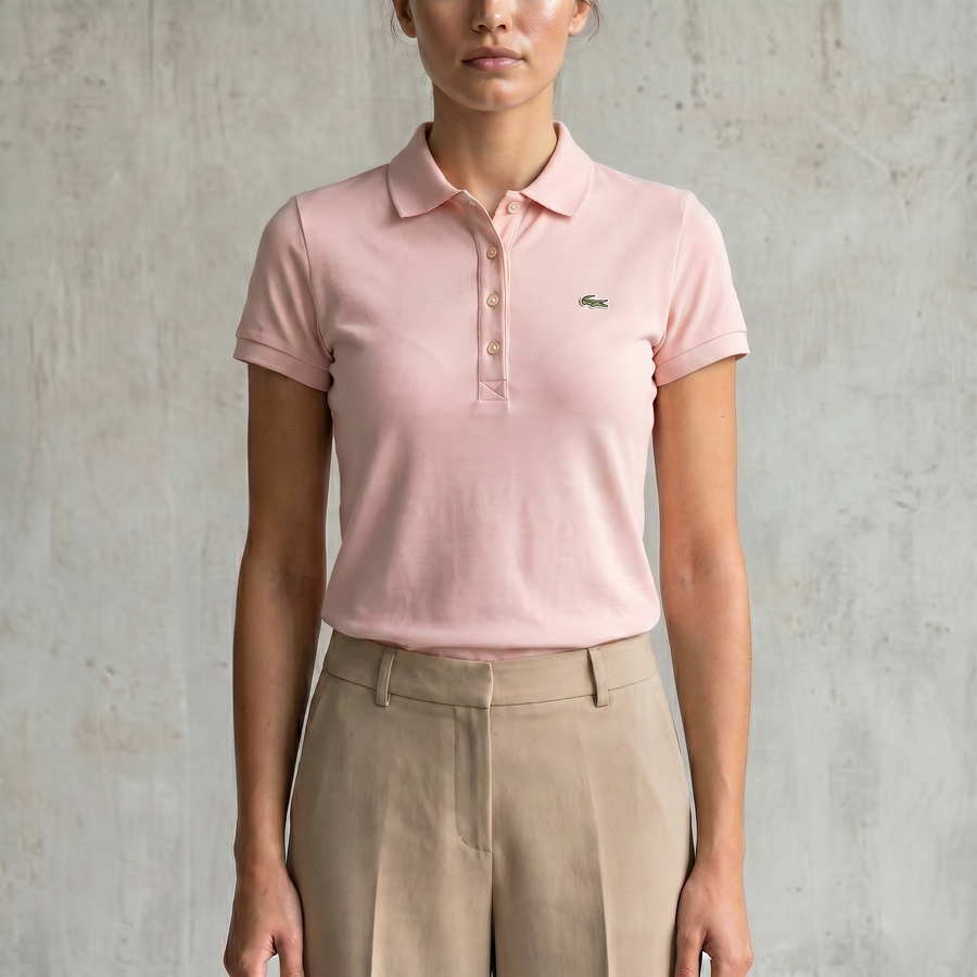 Vintage Lacoste Poloshirt in Rosa, Größe 42 (L) – Damen