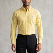 Vintage Ralph Lauren Hemd in Gelb, Größe L – Herren