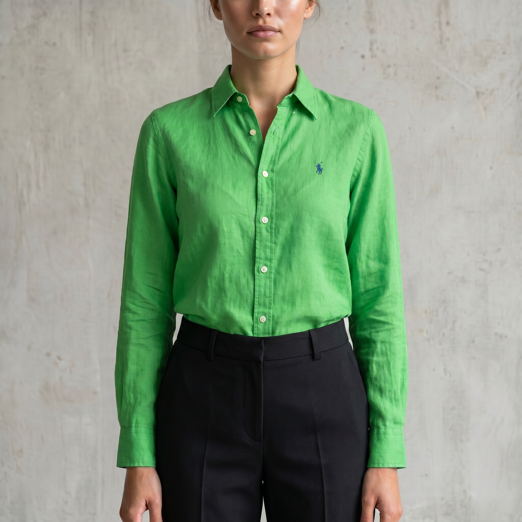 Vintage Ralph Lauren Hemd in Grün, Größe L – Damen