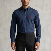 Vintage Polo Ralph Lauren Hemd Langarm in Blau, Größe M – Herren