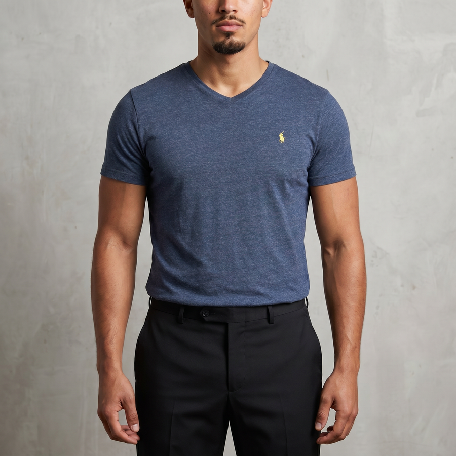 Vintage Polo Ralph Lauren T-Shirt in Grau, Größe XL – Herren