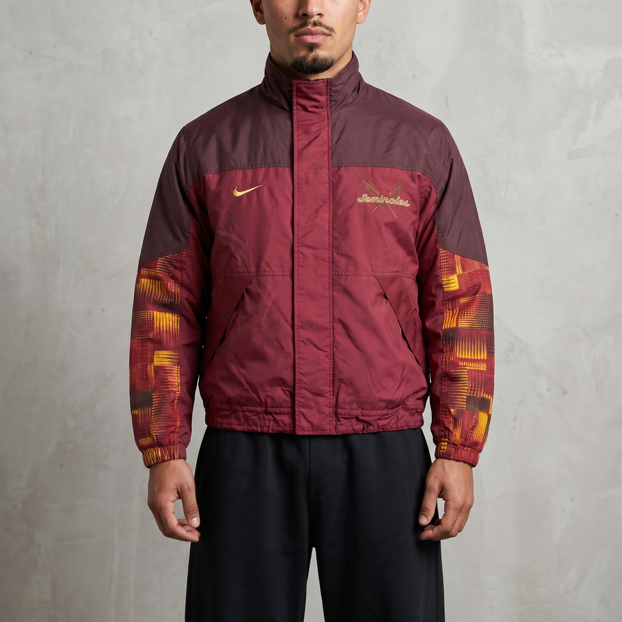 Vintage Nike College Team Jacke in Rot, Größe L – Herren
