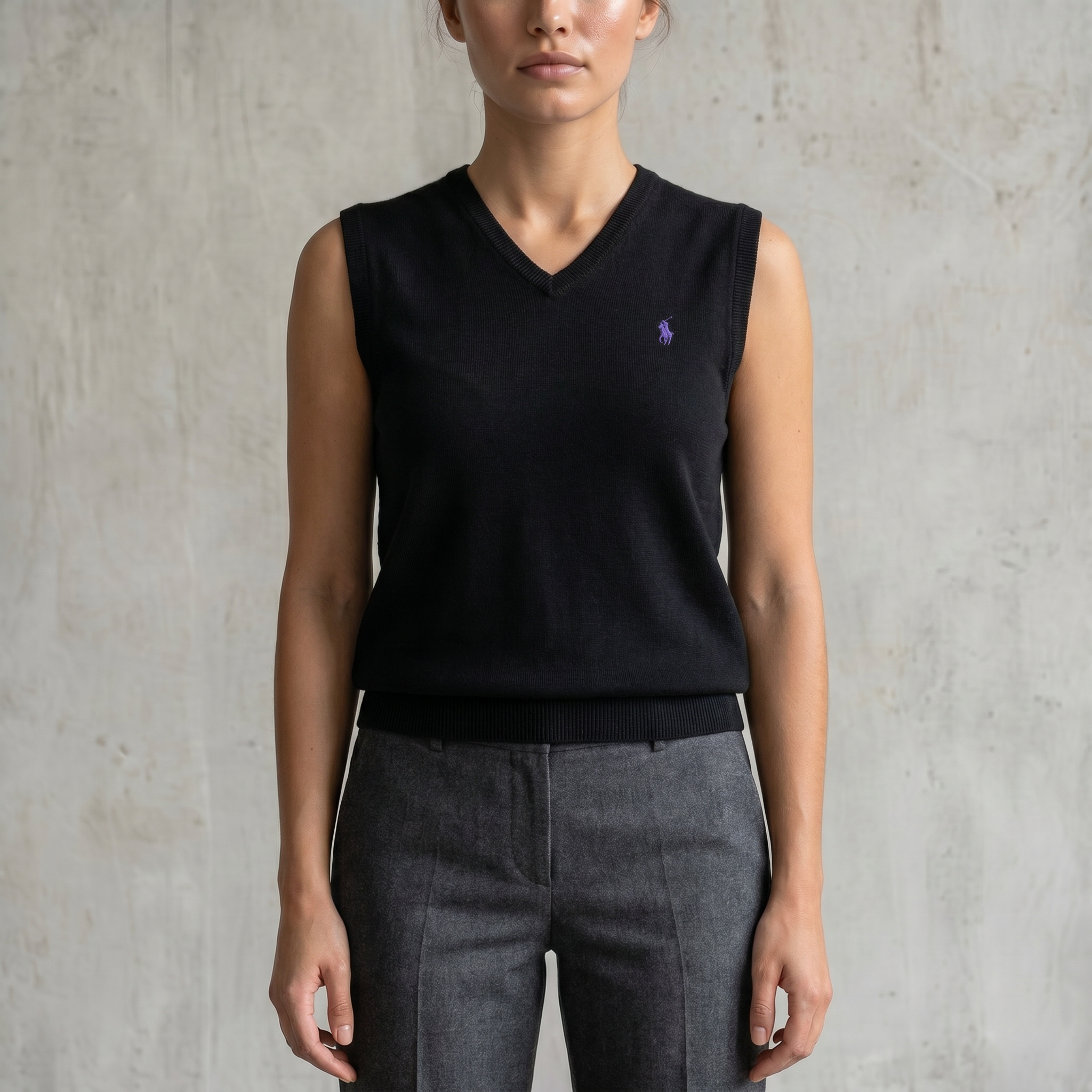 Vintage Polo Ralph Lauren Weste in Schwarz, Größe L – Damen