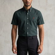 Vintage Polo Ralph Lauren Hemd Kurzarm in Schwarz, Größe M – Herren