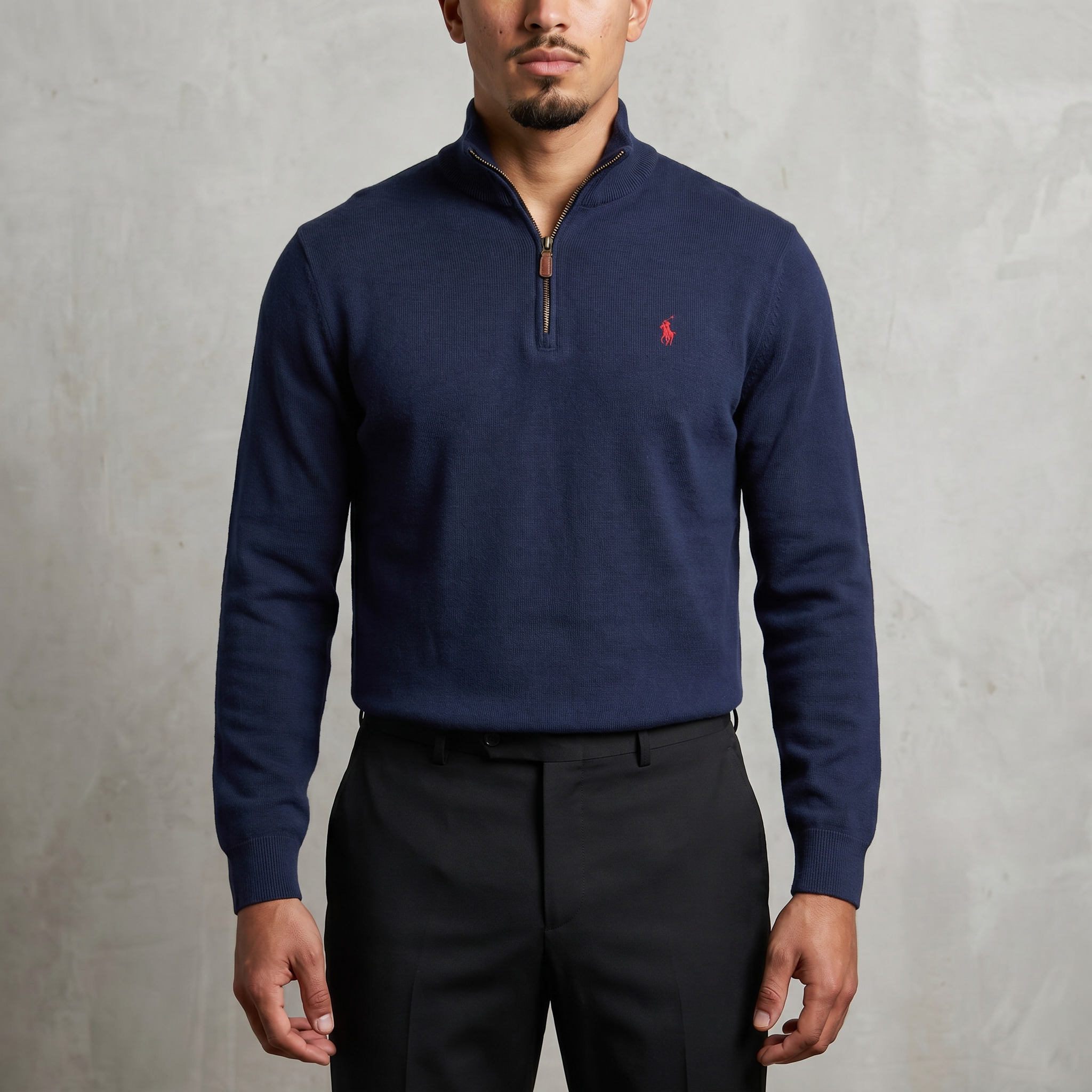 Vintage Polo Ralph Lauren Quarter-Zip Sweatshirt in Blau, Größe M – Herren